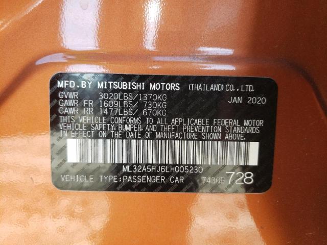 2020 MITSUBISHI MIRAGE LE ML32A5HJ6LH005230