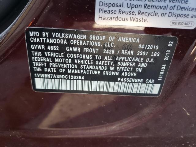 2013 VOLKSWAGEN PASSAT SE - 1VWBN7A39DC126354