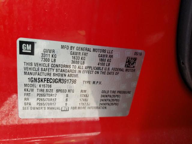 2016 CHEVROLET TAHOE SPEC 1GNSKFEC9GR391798