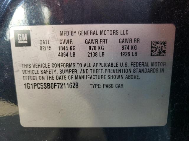 2015 CHEVROLET CRUZE LT 1G1PC5SB0F7211628