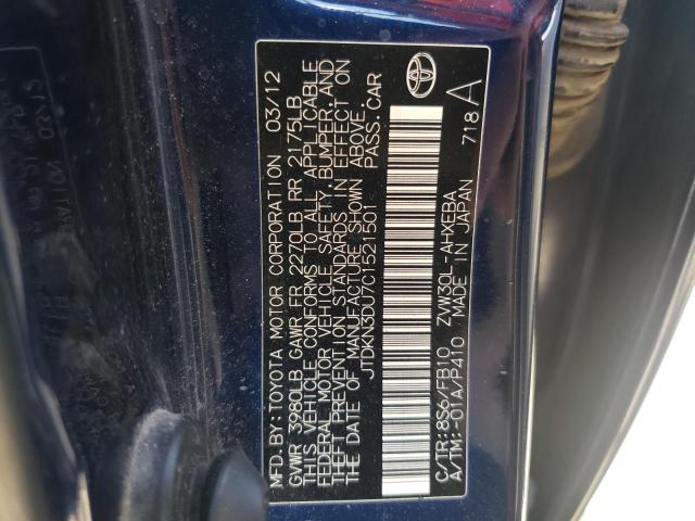 JTDKN3DU7C1521501 Toyota Prius 2012. Фото: 9