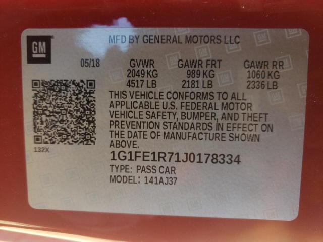 1G1FE1R71J0178334 Chevrolet Camaro Ss 2018. Фото: 9