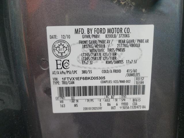 2011 FORD F150 SUPER - 1FTVX1EF6BKD05305
