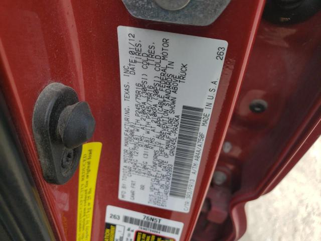 2012 TOYOTA TACOMA DOU - 5TFLU4EN6CX032993