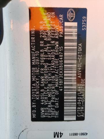 4T1BF3EKXBU648715 Toyota Camry Base 2011. Фото: 9