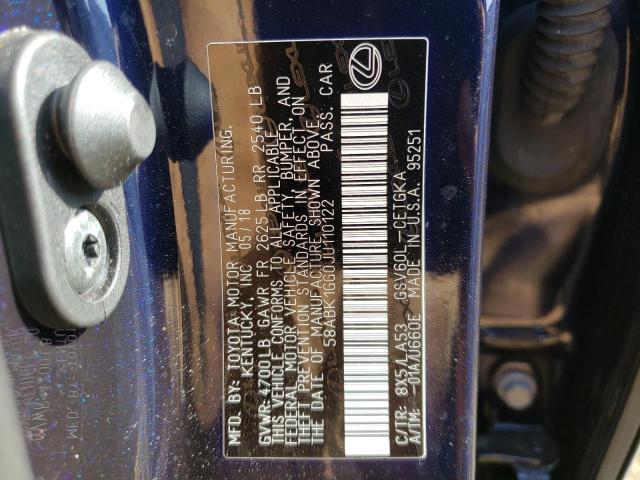 58ABK1GG0JU110122 Lexus Es 350 2018. Фото: 9