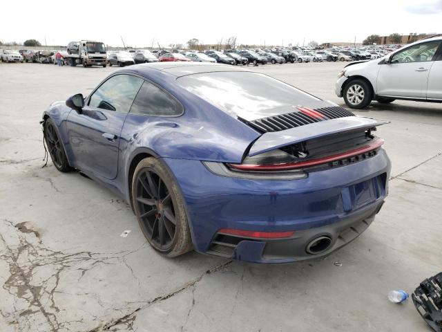 PORSCHE 911 2020 BLUE Photo 3