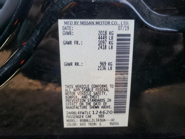2020 NISSAN ALTIMA PLA 1N4BL4FW7LC124620