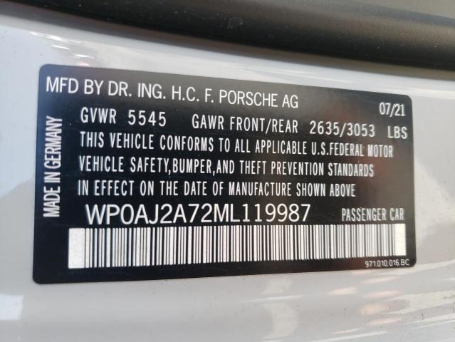 2021 PORSCHE PANAMERA WP0AJ2A72ML119987