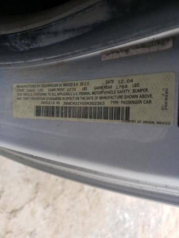 VOLKSWAGEN BEETLE 2005 SILVER Photo 10