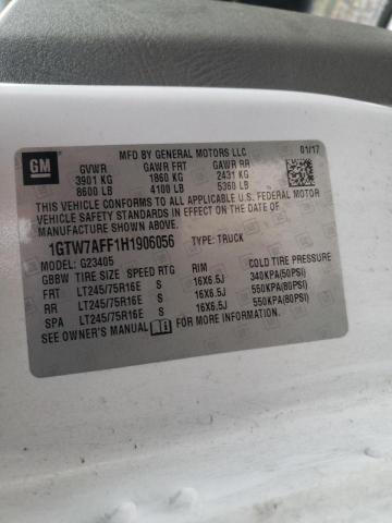 1GTW7AFF1H1906056 Gmc Savana G25 2017. Фото: 9