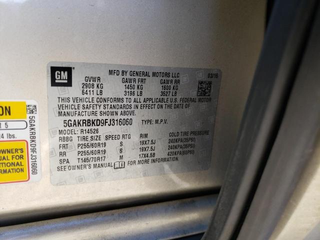 2015 BUICK ENCLAVE - 5GAKRBKD9FJ316060