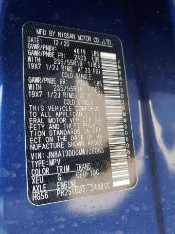 2021 NISSAN ROGUE PLAT JN8AT3DD0MW306083