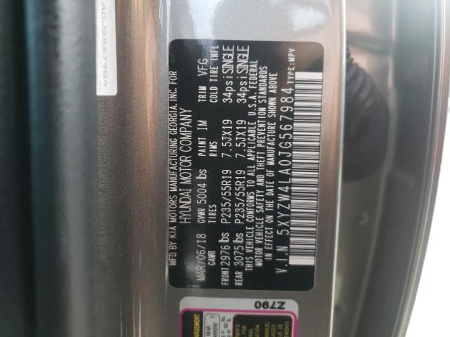 5XYZW4LA0JG567984 Hyundai Santa Fe S 2018. Фото: 9