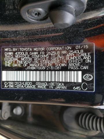 2015 LEXUS ES 350 JTHBK1GG8F2181081