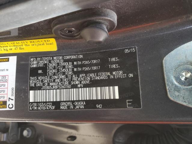 JTEBU5JR8F5260760 Toyota 4Runner Sr 2015. Фото: 9