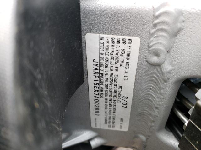 2007 YAMAHA FJR1300 JYARP15EX7A003887