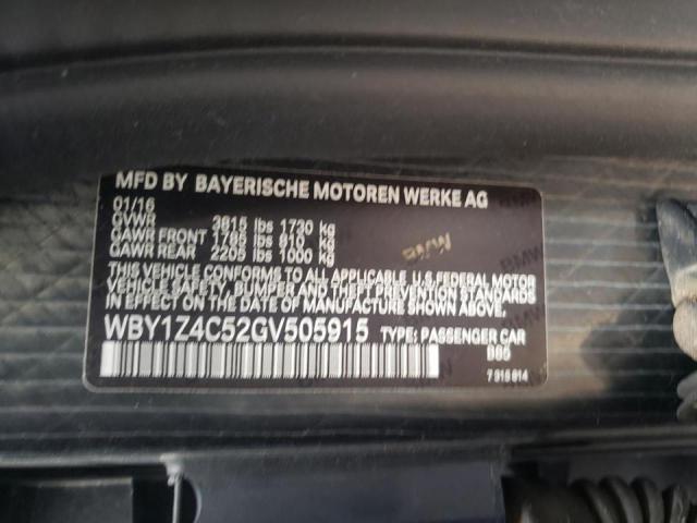 2016 BMW I3 REX WBY1Z4C52GV505915