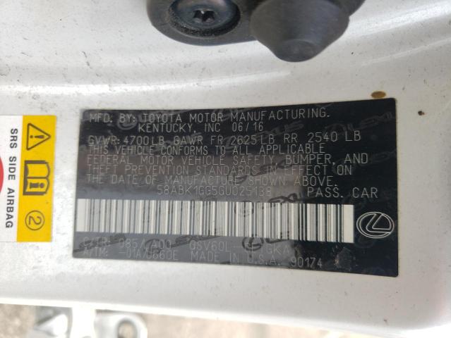 58ABK1GG5GU025138 Lexus Es 350 2016. Фото: 9