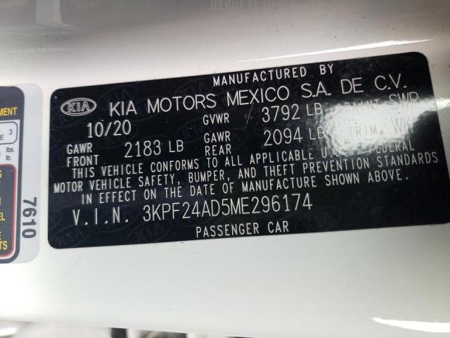 2021 KIA FORTE FE 3KPF24AD5ME296174