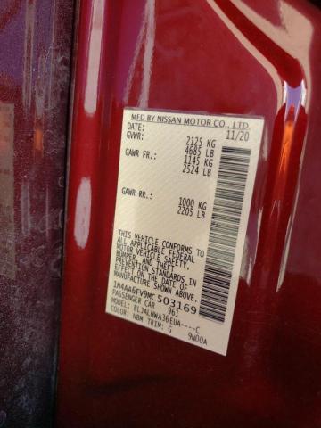 2021 NISSAN MAXIMA PLA 1N4AA6FV9MC503169