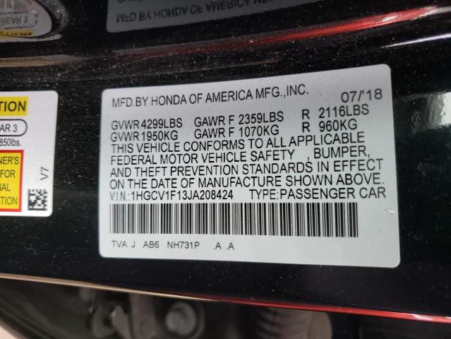 1HGCV1F13JA208424 Honda Accord Lx 2018. Фото: 9