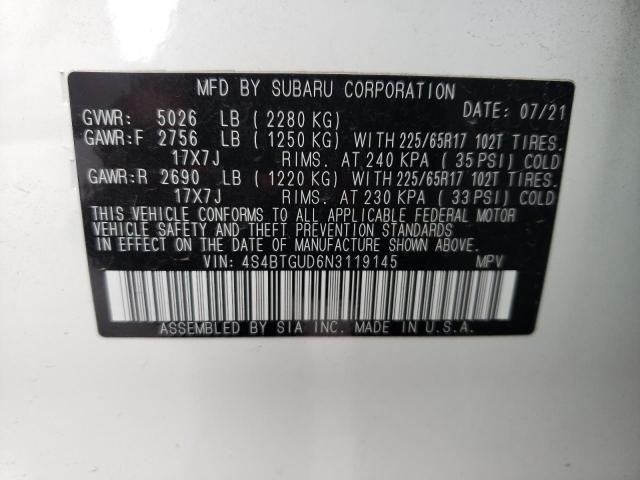 2022 SUBARU OUTBACK WI 4S4BTGUD6N3119145