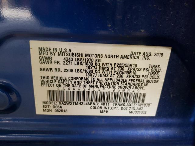 2015 MITSUBISHI OUTLANDER 4A4AR3AUXFE050549