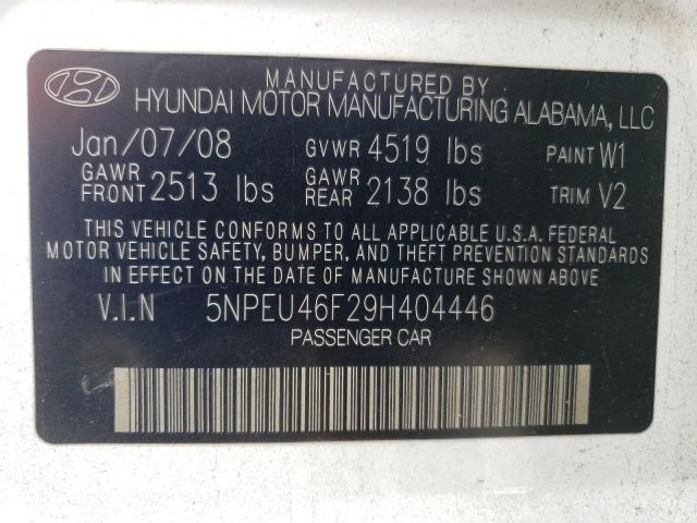 5NPEU46F29H404446 Hyundai Sonata Se 2009. Фото: 9
