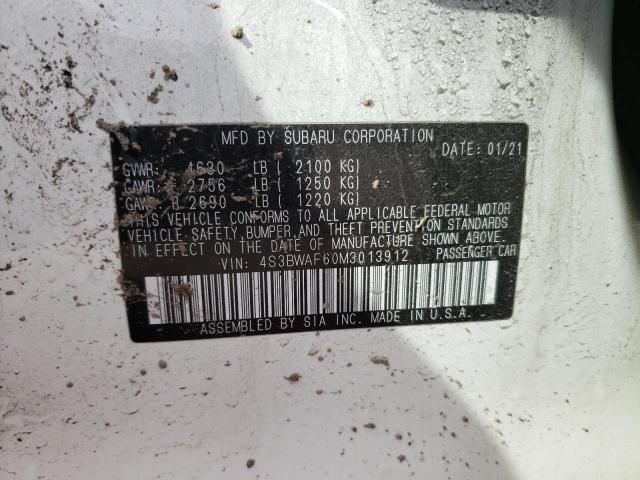 2021 SUBARU LEGACY PRE 4S3BWAF60M3013912