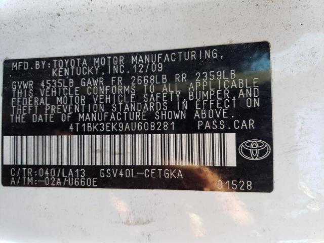4T1BK3EK9AU608281 Toyota Camry Se 2010. Фото: 9