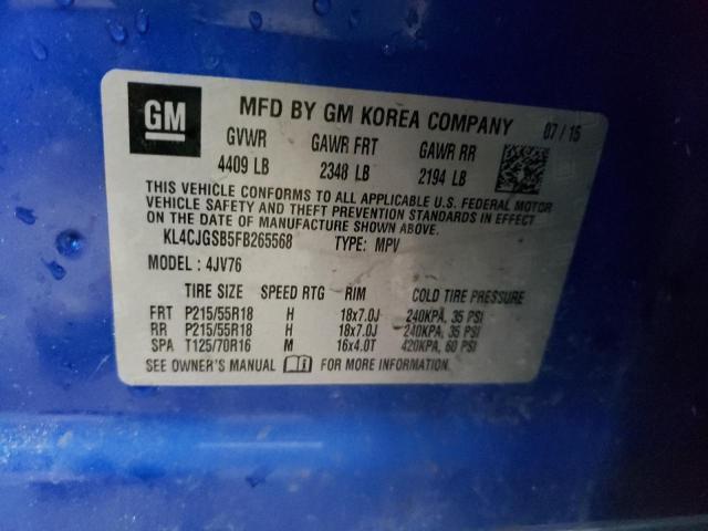 KL4CJGSB5FB265568 Buick Encore 2015. Фото: 9
