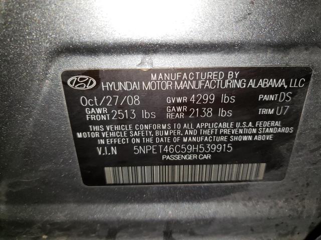 5NPET46C59H539915 Hyundai Sonata Gls 2009. Фото: 9