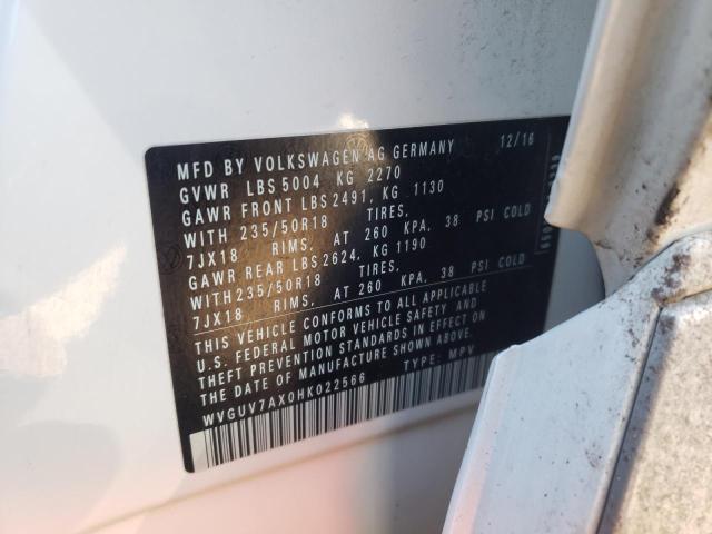 2017 VOLKSWAGEN TIGUAN SPO WVGUV7AX0HK022566