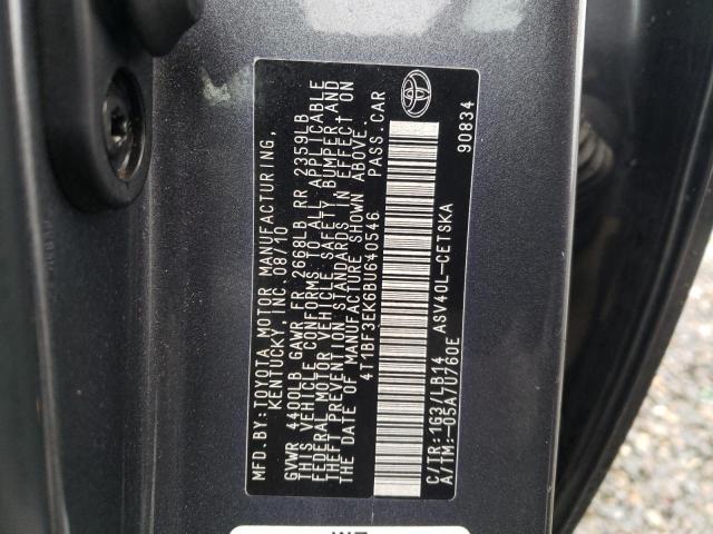 2011 TOYOTA CAMRY BASE - 4T1BF3EK6BU640546
