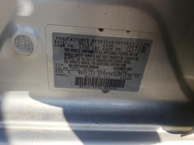 3N1CN7AP9EL805656 Nissan Versa S 2014. Фото: 9