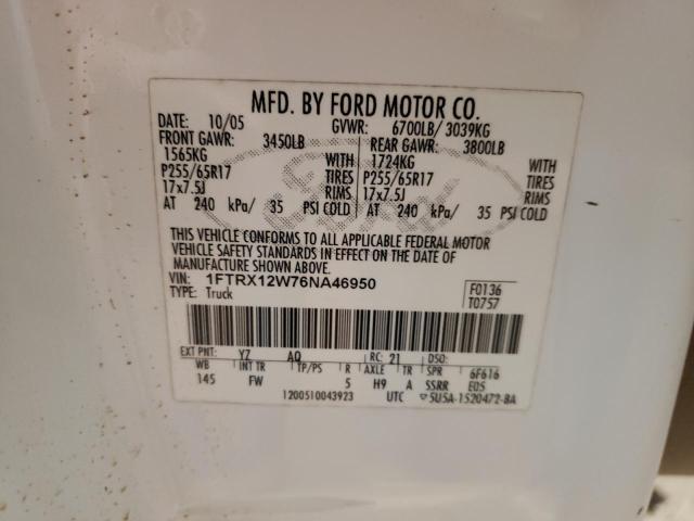 1FTRX12W76NA46950 Ford F150 2006. Фото: 9