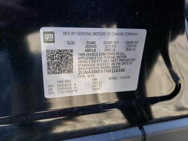 2022 CHEVROLET EQUINOX RS 2GNAXMEV7N6116345