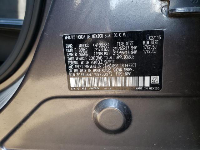 3CZRU6H77GM700972 Honda Hr-V Exl 2016. Фото: 9