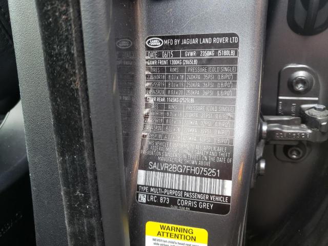 2015 LAND ROVER RANGE ROVE SALVR2BG7FH075251