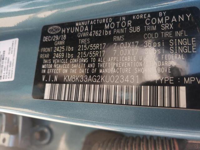 2019 HYUNDAI KONA LIMIT KM8K33AG2KU023431