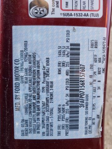 3FAFP07156R157607 Ford Fusion Se 2006. Фото: 9