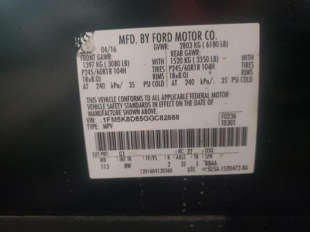 1FM5K8D85GGC82888 Ford Explorer X 2016. Фото: 9