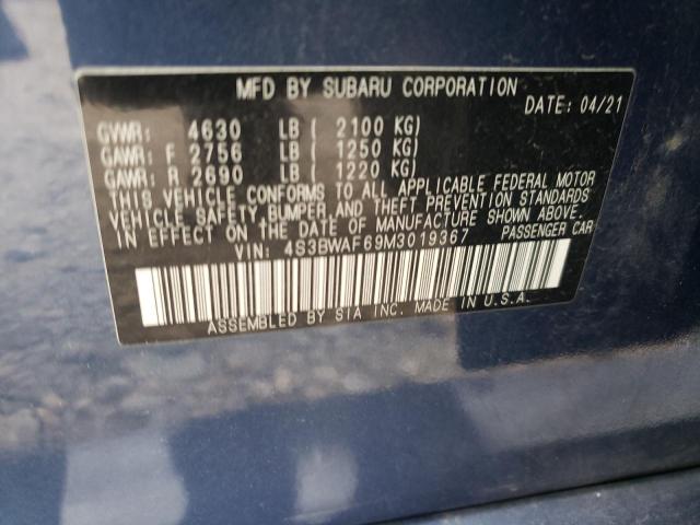 2021 SUBARU LEGACY PRE 4S3BWAF69M3019367