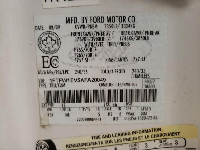 1FTFW1EV5AFA20049 Ford F150 Super 2010. Фото: 9