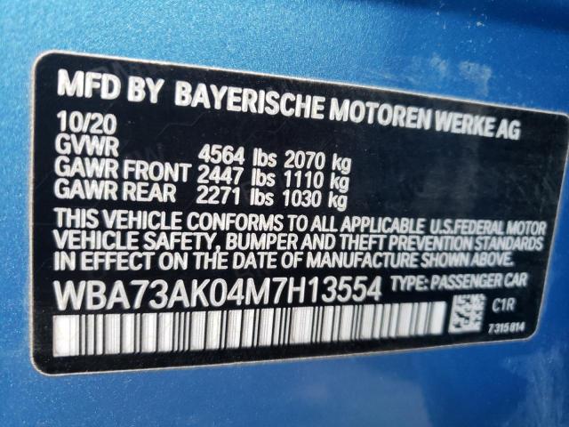2021 BMW 228XI WBA73AK04M7H13554