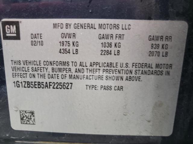 1G1ZB5EB5AF225627 Chevrolet Malibu Ls 2010. Фото: 9
