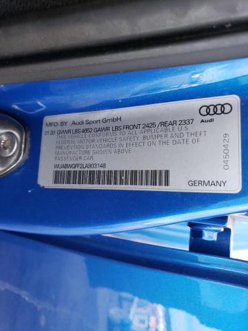 2020 AUDI RS3 WUABWGFF2LA903148
