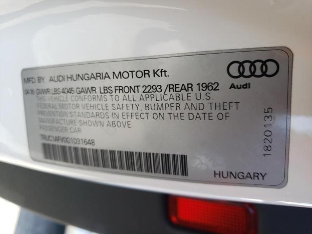 2016 AUDI TTS TRUC1AFV0G1031648