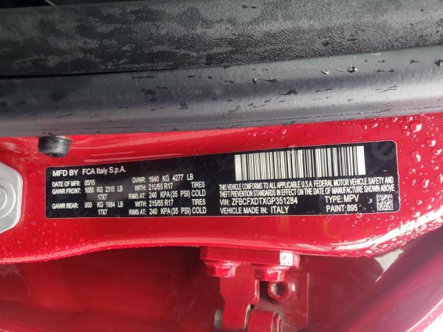 2016 FIAT 500X LOUNG ZFBCFXDTXGP351284
